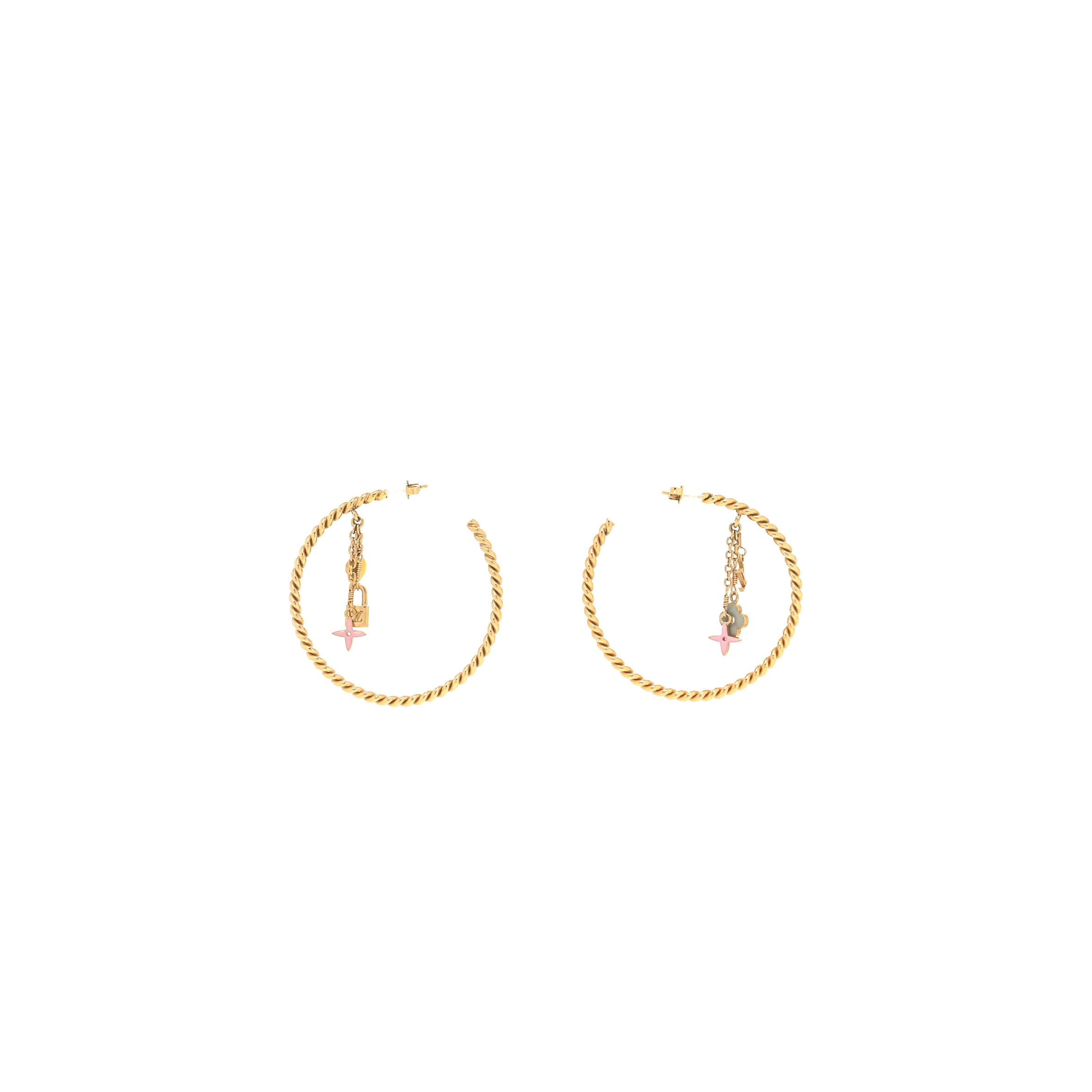 l**is V*t*n gold toned sweet monogram enamel hoop earrings m65592